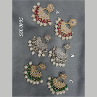 Deep Enterprises Kundan Stone And Beads Dangler Earrings