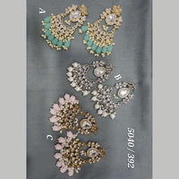 Deep Enterprises Kundan Stone And Beads Dangler Earrings