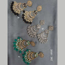Deep Enterprises Kundan Stone And Beads Dangler Earrings