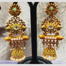 Infinity Jewels Gold Plated Crystal Stone And Meenakari Jhumki Earrings