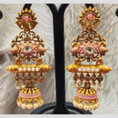 Infinity Jewels Gold Plated Crystal Stone And Meenakari Jhumki Earrings