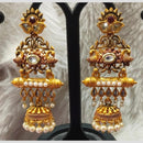 Infinity Jewels Gold Plated Crystal Stone And Meenakari Jhumki Earrings