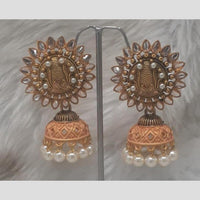 Infinity Jewels Gold Plated Crystal Stone And Meenakari Jhumki Earrings