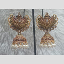 Infinity Jewels Gold Plated Crystal Stone And Meenakari Jhumki Earrings