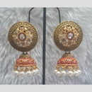 Infinity Jewels Gold Plated Crystal Stone And Meenakari Jhumki Earrings