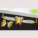 Mahavir Gold Plated Pearl Choker Necklace Set