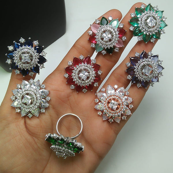 Everlasting Quality Jewels AD Stone Finger Ring (1 Ring)
