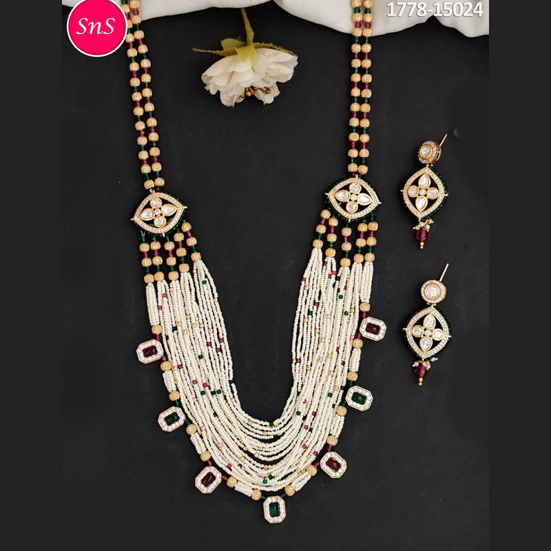 Everlasting Quality Jewels Gold Plated Pearls Long Necklace Set