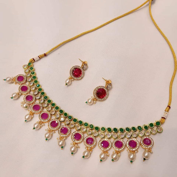 Everlasting Quality Jewels Gold Plated Crystal Stone Necklace Set