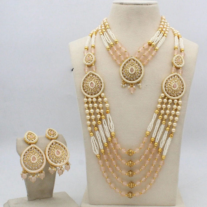 Everlasting Quality Jewels Gold Plated Crystal Stone Double Necklace Set