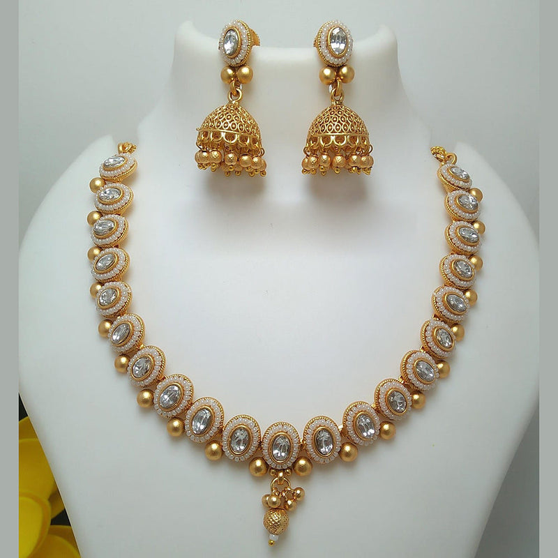 Everlasting Quality Jewels Gold Plated Kundan Necklace Set