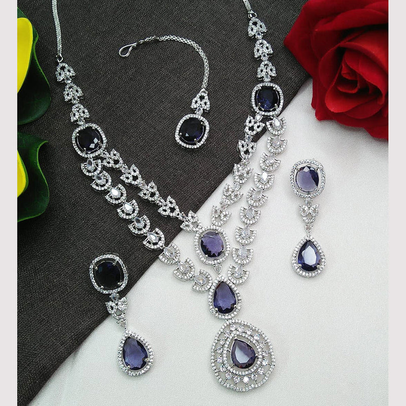 Everlasting Quality Jewels Silver Plated AD Necklace Set