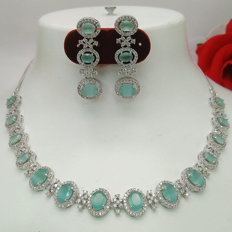 Everlasting Quality Jewels Silver Plated AD Necklace Set