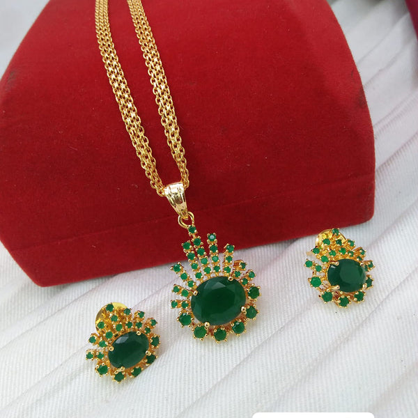 Everlasting Quality Jewels Gold Plated Pota Stone Chain Pendant Set