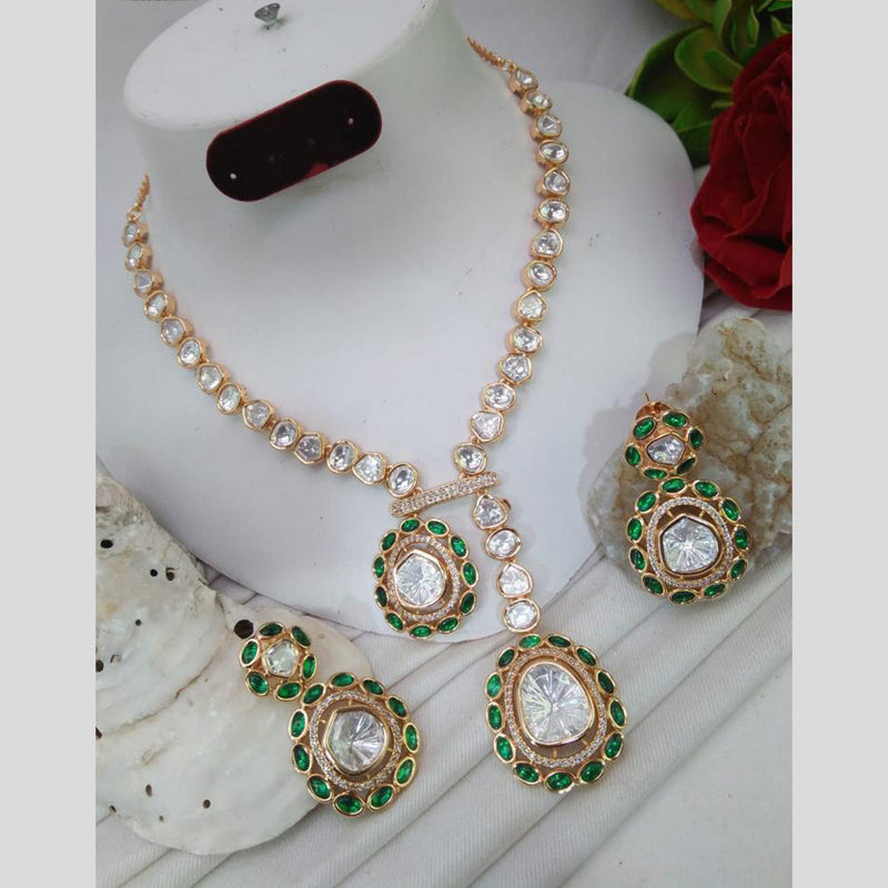 Everlasting Quality Jewels Gold Plated Polki Kundan Necklace Set