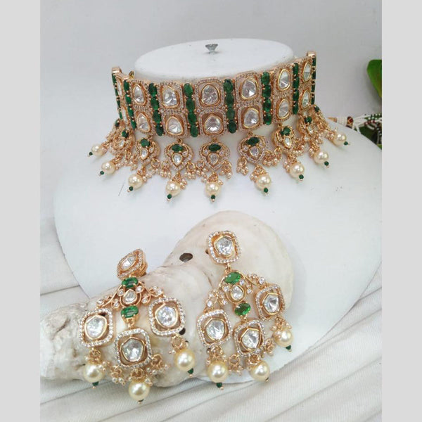 Everlasting Quality Jewels Gold Plated Polki Kundan Choker Necklace Set