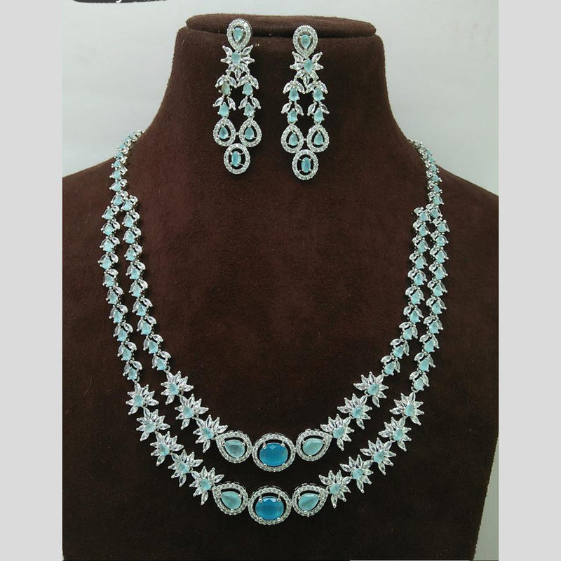 Everlasting Quality Jewels Silver Plated AD Necklace Set