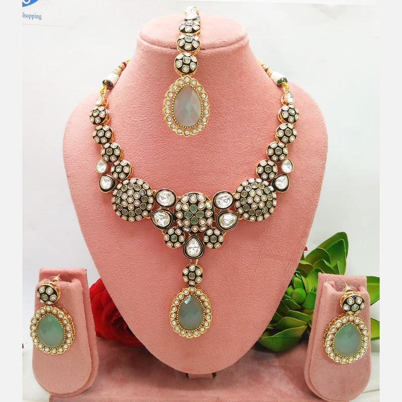 Everlasting Quality Jewels Gold Plated Kundan Necklace Set