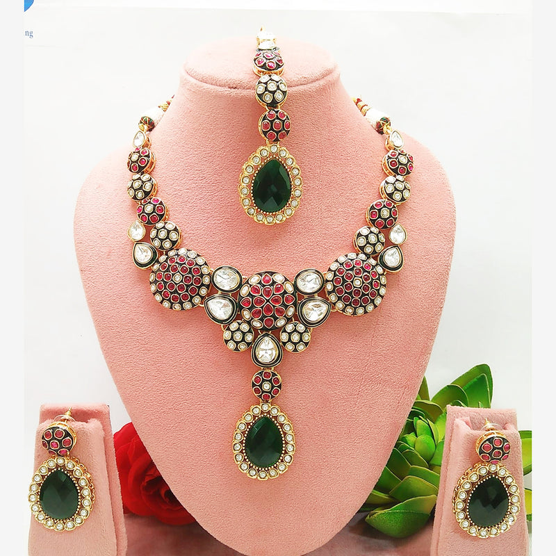 Everlasting Quality Jewels Gold Plated Kundan Necklace Set