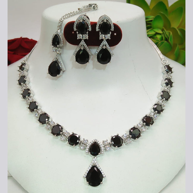 Everlasting Quality Jewels Silver Plated AD Necklace Set