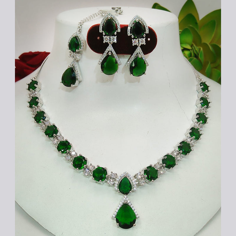 Everlasting Quality Jewels Silver Plated AD Necklace Set