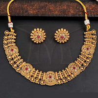 Everlasting Quality Jewels Gold Plated Pota Stone Necklace Set