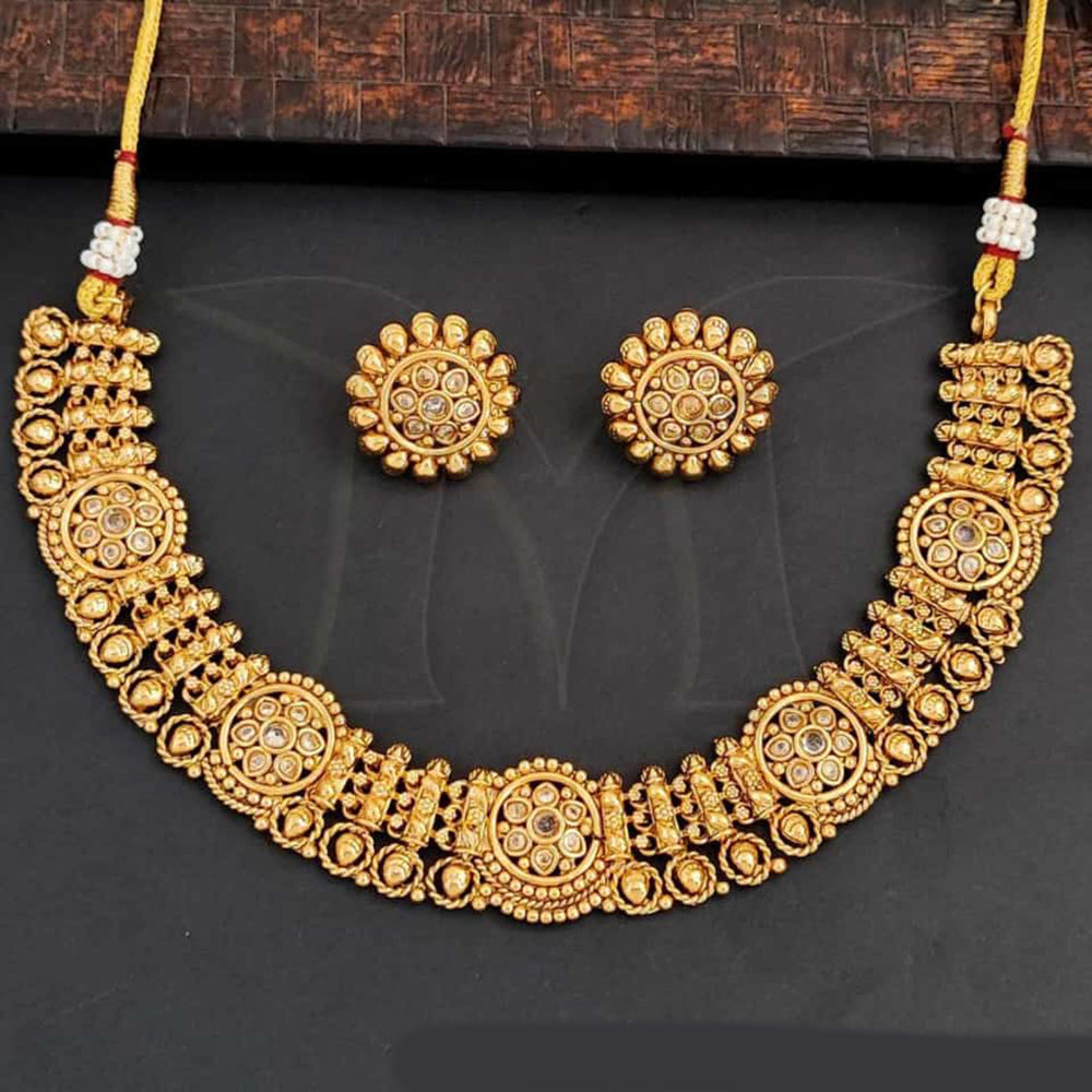 Everlasting Quality Jewels Gold Plated Pota Stone Necklace Set