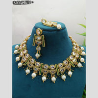 Everlasting Quality Jewels Gold Plated Crystal Stone And Beads Necklace Set
