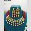 Everlasting Quality Jewels Gold Plated Crystal Stone And Pearl Necklace Set