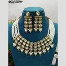 Everlasting Quality Jewels Gold Plated Crystal Stone And Pearl Necklace Set