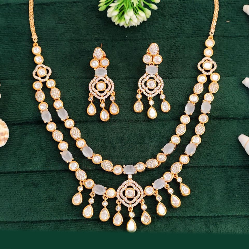 Everlasting Quality Jewels Gold Plated American Diamond Necklace Set