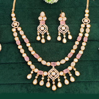 Everlasting Quality Jewels Gold Plated American Diamond Necklace Set