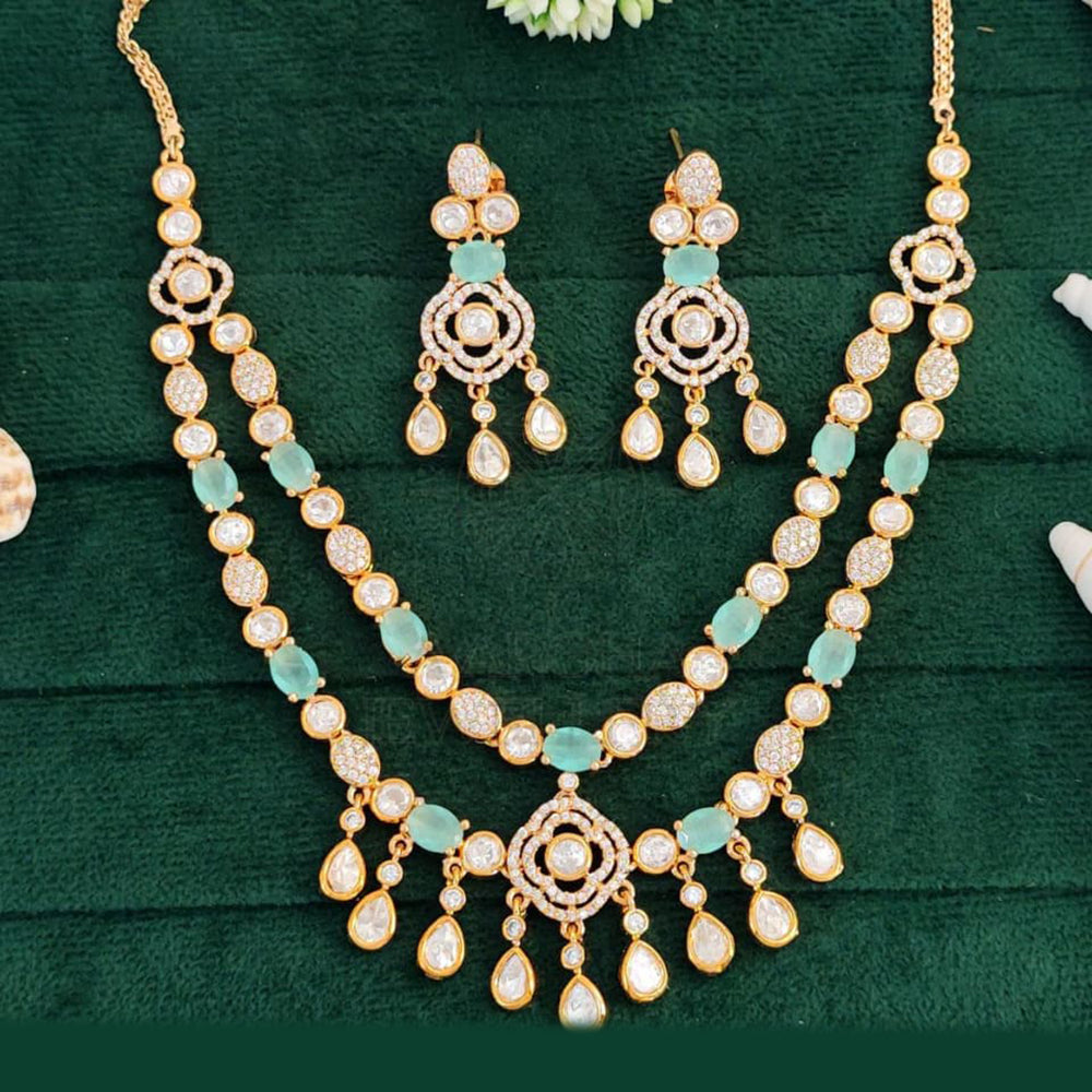 Everlasting Quality Jewels Gold Plated American Diamond Necklace Set
