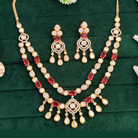 Everlasting Quality Jewels Gold Plated American Diamond Necklace Set