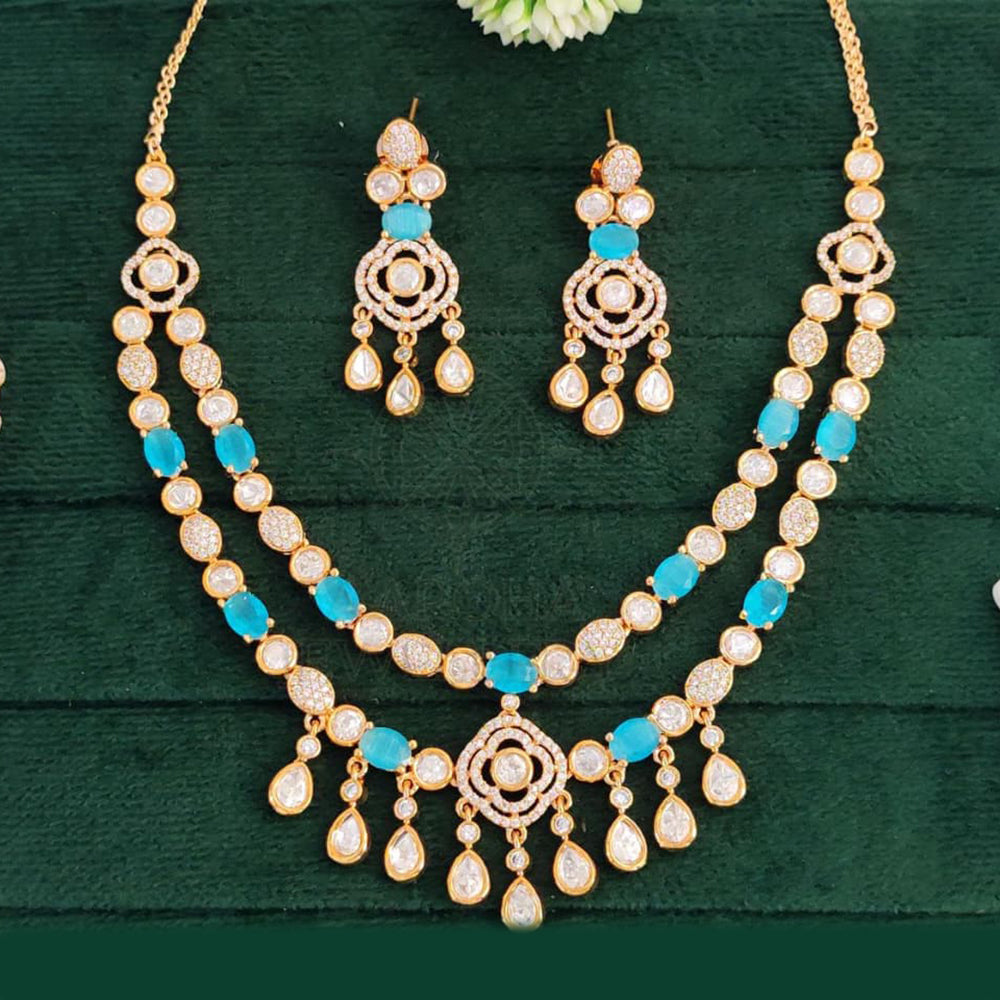 Everlasting Quality Jewels Gold Plated American Diamond Necklace Set