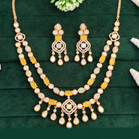 Everlasting Quality Jewels Gold Plated American Diamond Necklace Set