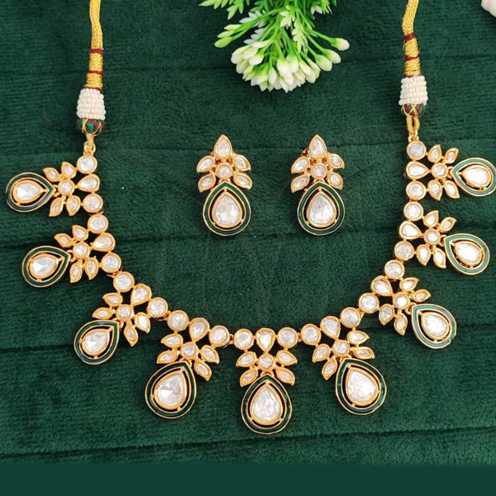 Everlasting Quality Jewels Gold Plated American Diamond Necklace Set
