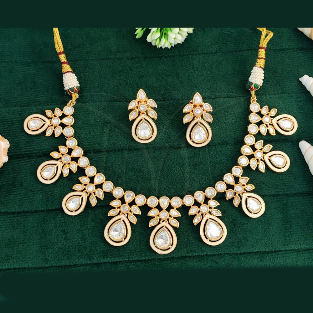 Everlasting Quality Jewels Gold Plated Polki Kundan Necklace Set
