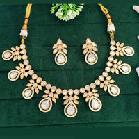 Everlasting Quality Jewels Gold Plated Polki Kundan Necklace Set