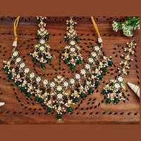 Everlasting Quality Jewels Gold Plated Kundan And Meenakari Necklace Set