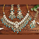 Everlasting Quality Jewels Gold Plated Kundan And Meenakari Necklace Set