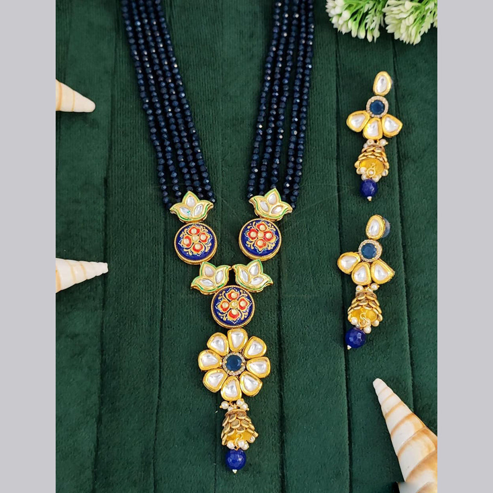 Everlasting Quality Jewels Gold Plated Kundan And Meenakari Necklace Set