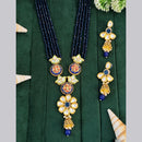 Everlasting Quality Jewels Gold Plated Kundan And Meenakari Necklace Set