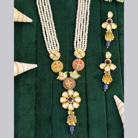 Everlasting Quality Jewels Gold Plated Kundan And Meenakari Necklace Set