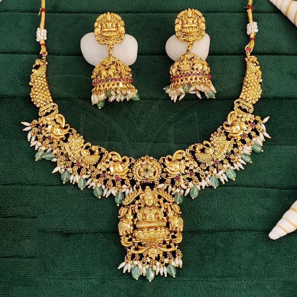 Everlasting Quality Jewels Gold Plated Pota Temple  Necklace Set