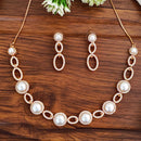 Everlasting Quality Jewels ForeverGlow Rose Gold Plated Austrain Stone And Pearls Necklace Set