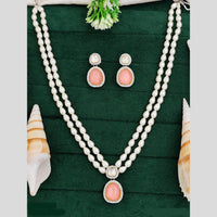 Everlasting Quality Jewels Gold Plated Austrain Stone And Pearls Long Necklace Set