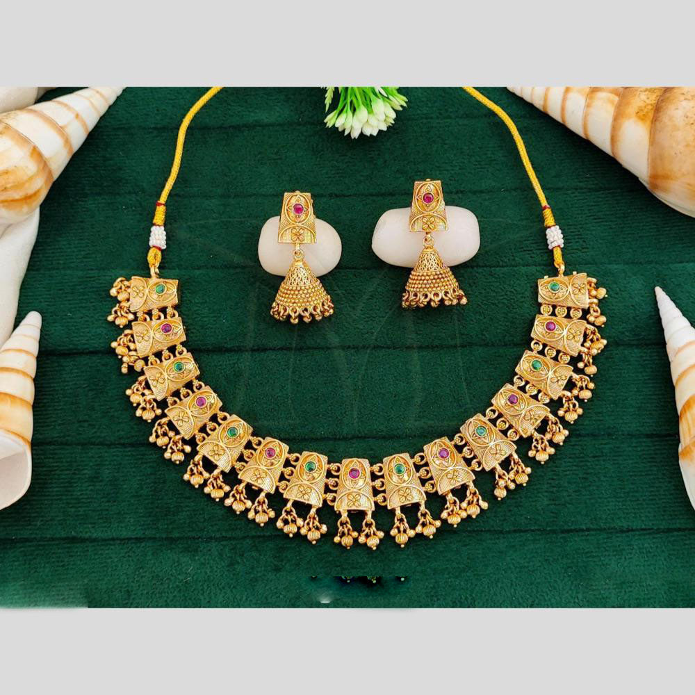 Everlasting Quality Jewels Gold Plated Pota Stone Necklace Set