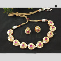Everlasting Quality Jewels Gold Plated Pota Stone Necklace Set