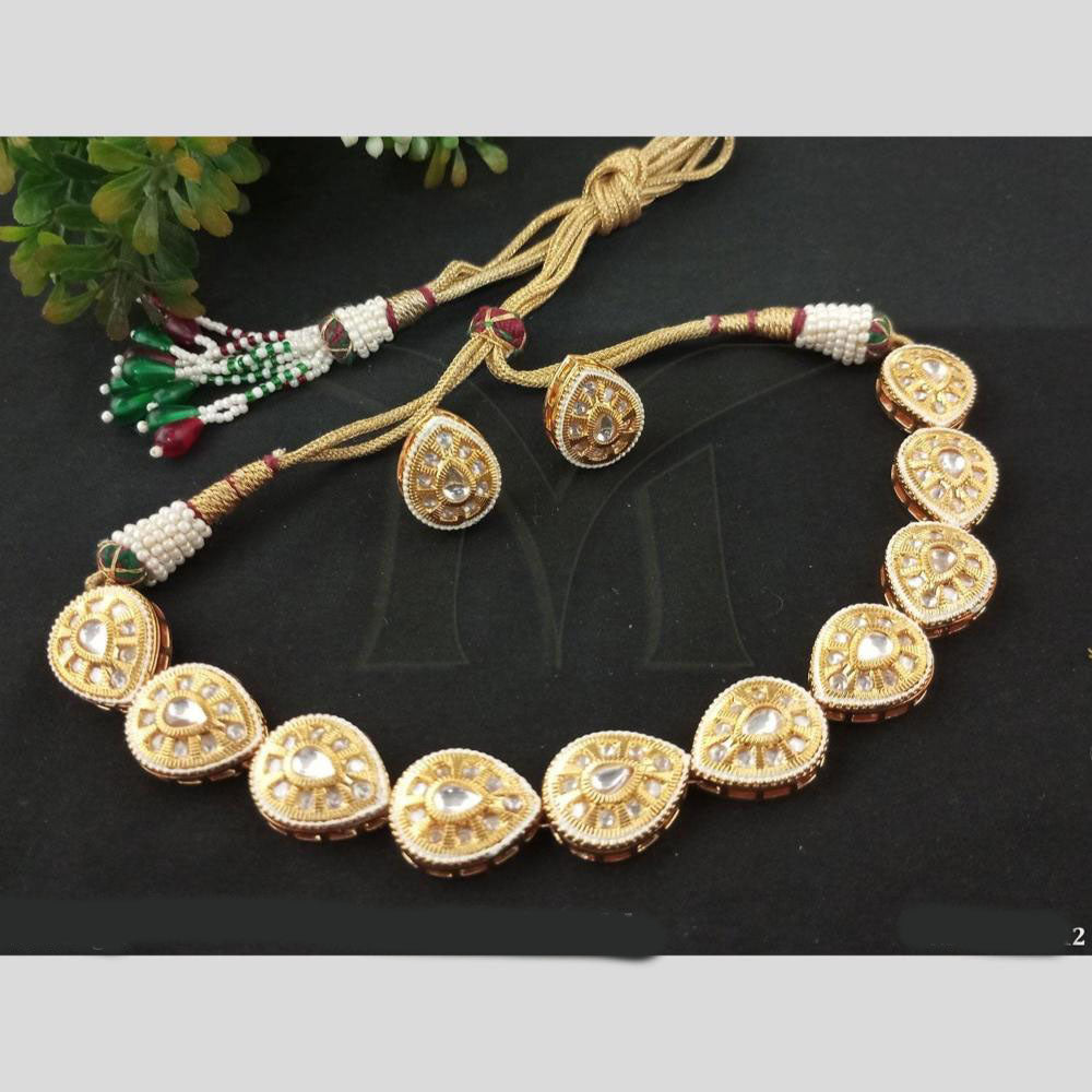 Everlasting Quality Jewels Gold Plated Pota Stone Necklace Set